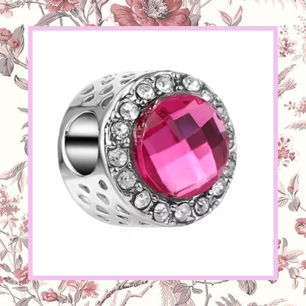 🍒 NEW PINK BLING RHINESTONE BEAD GEM CHARM DIY